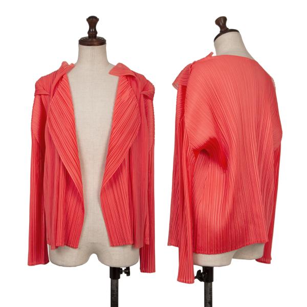 PLEATS PLEASE Mesh Buttonless Cardigan Pink Size 3