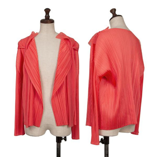 PLEATS PLEASE Mesh Buttonless Cardigan Pink Size 3