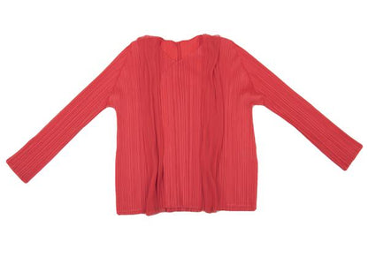 PLEATS PLEASE Mesh Buttonless Cardigan Pink Size 3