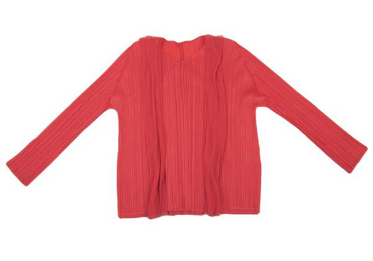 PLEATS PLEASE Mesh Buttonless Cardigan Pink Size 3