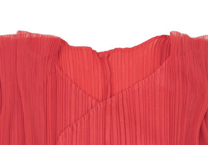 PLEATS PLEASE Mesh Buttonless Cardigan Pink Size 3