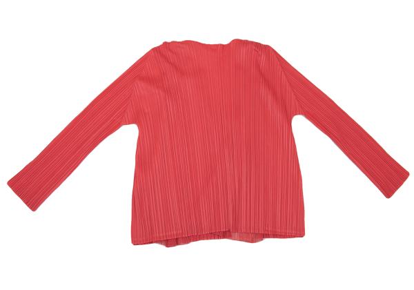 PLEATS PLEASE Mesh Buttonless Cardigan Pink Size 3