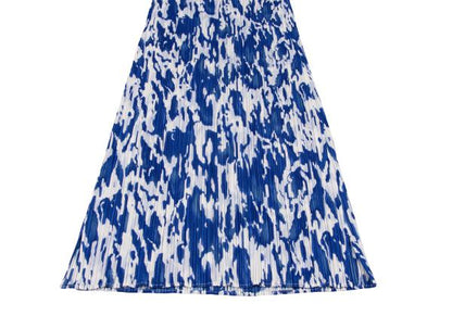 PLEATS PLEASE Mottled Print Sleeveless Dress Blue Size 3