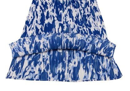 PLEATS PLEASE Mottled Print Sleeveless Dress Blue Size 3