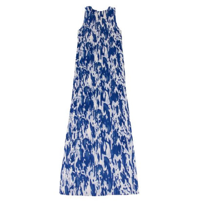 PLEATS PLEASE Mottled Print Sleeveless Dress Blue Size 3