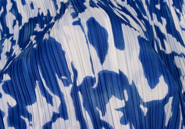 PLEATS PLEASE Mottled Print Sleeveless Dress Blue Size 3
