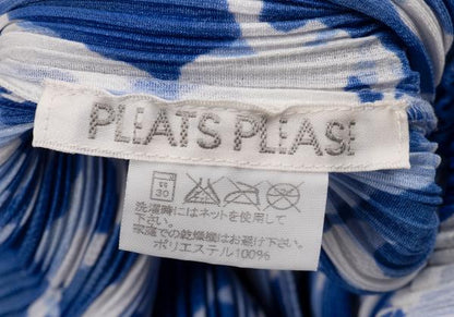 PLEATS PLEASE Mottled Print Sleeveless Dress Blue Size 3