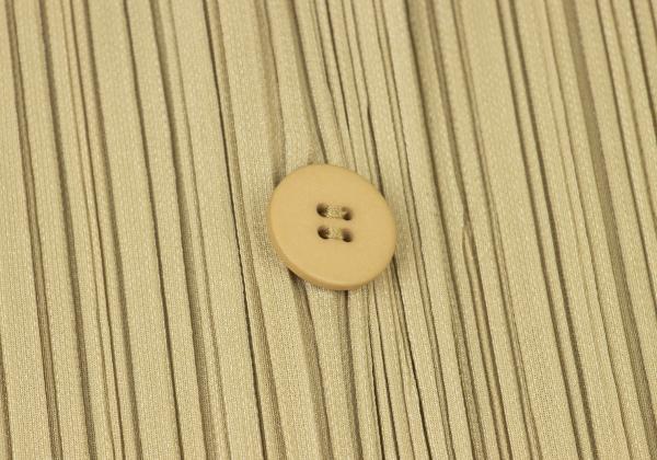 PLEATS PLEASE Beige Pleated Long Jacket Size 2