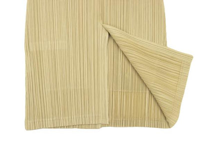 PLEATS PLEASE Beige Pleated Long Jacket Size 2
