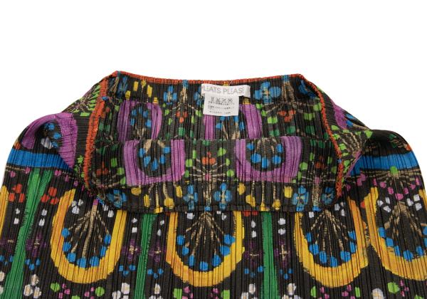 PLEATS PLEASE Native Print Skirt Charcoal Multi Size 4
