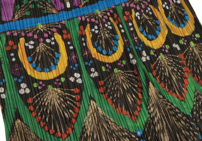 PLEATS PLEASE Native Print Skirt Charcoal Multi Size 4