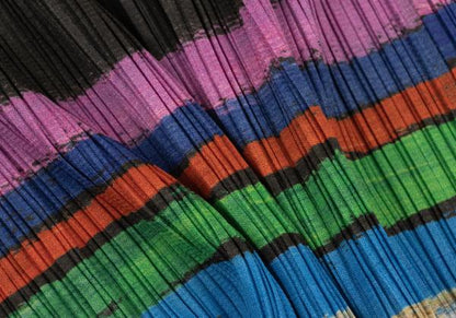 PLEATS PLEASE Native Print Skirt Charcoal Multi Size 4