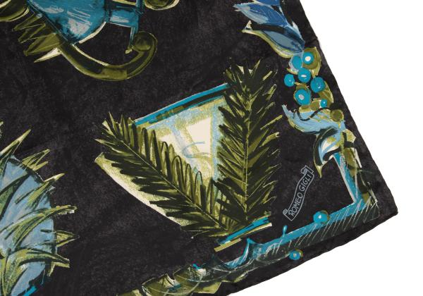 ROMEO GIGLI Silk Floral Scarf Charcoal