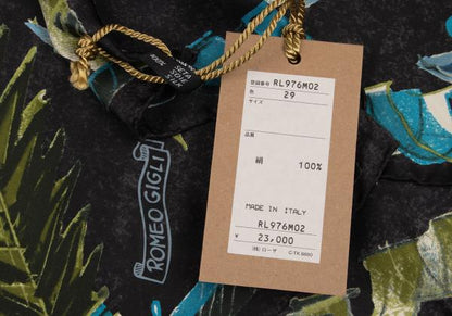 ROMEO GIGLI Silk Floral Scarf Charcoal