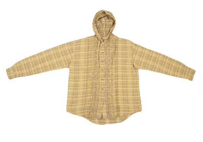 PINK HOUSE Check Logo Tape Frill Front Hoodie Yellow Size L