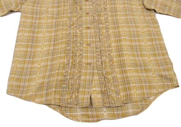 PINK HOUSE Check Logo Tape Frill Front Hoodie Yellow Size L