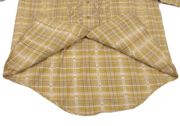 PINK HOUSE Check Logo Tape Frill Front Hoodie Yellow Size L