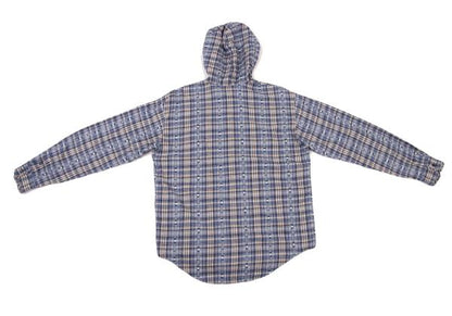PINK HOUSE Check Logo Tape Frill Hoodie Blue Size L