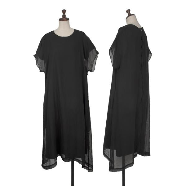 COMME des GARCONS Wrinkled Sheer Layered Dress Black Size M