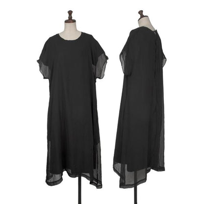 COMME des GARCONS Wrinkled Sheer Layered Dress Black Size M