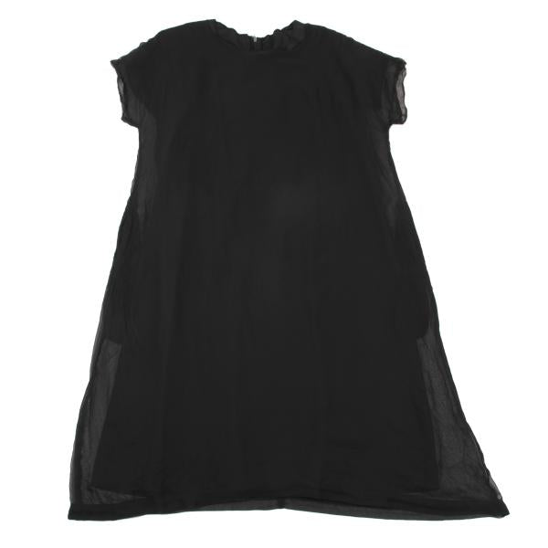 COMME des GARCONS Wrinkled Sheer Layered Dress Black Size M