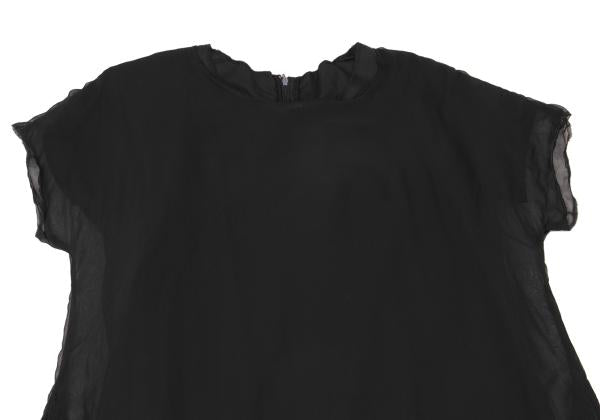 COMME des GARCONS Wrinkled Sheer Layered Dress Black Size M