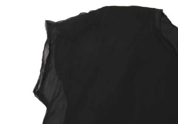COMME des GARCONS Wrinkled Sheer Layered Dress Black Size M