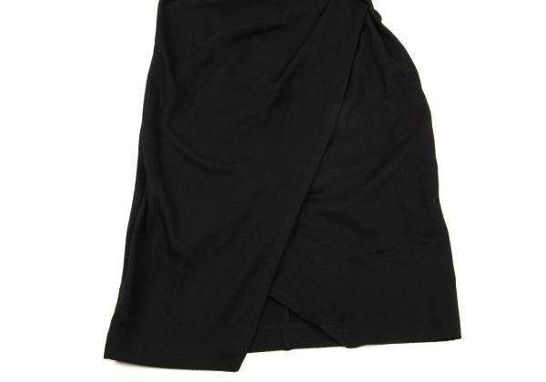 HELMUT LANG Wool Cache-Coeur Back Zip Tunic Black Blouse Size P
