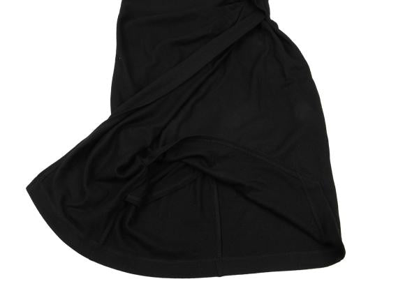 HELMUT LANG Wool Cache-Coeur Back Zip Tunic Black Blouse Size P
