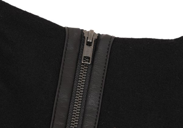 HELMUT LANG Wool Cache-Coeur Back Zip Tunic Black Blouse Size P