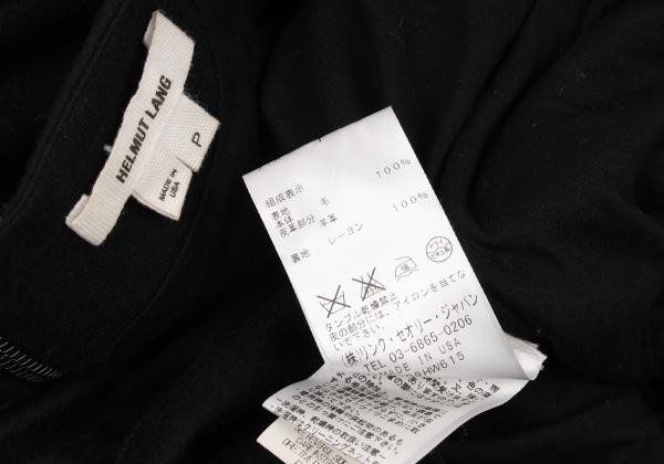 HELMUT LANG Wool Cache-Coeur Back Zip Tunic Black Blouse Size P