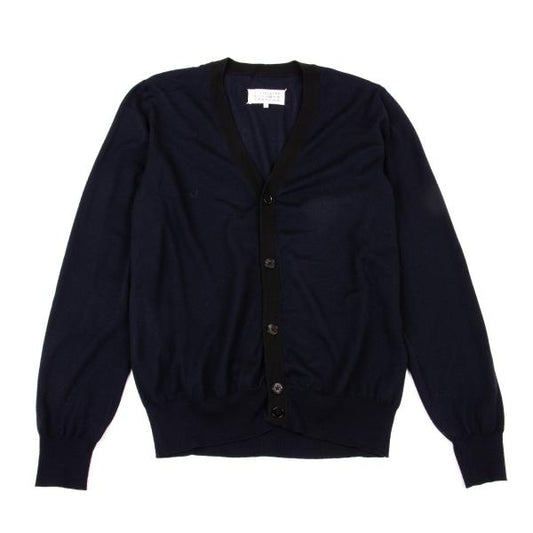 Maison Martin Margiela Wool Cotton Cardigan Navy Size XL
