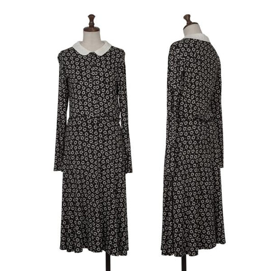 agnes b. Stretch Floral Pullover Dress Black Size 1