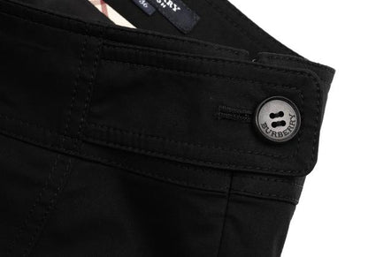 BURBERRY LONDON Cotton Poly Stretch Skirt Black Size 36