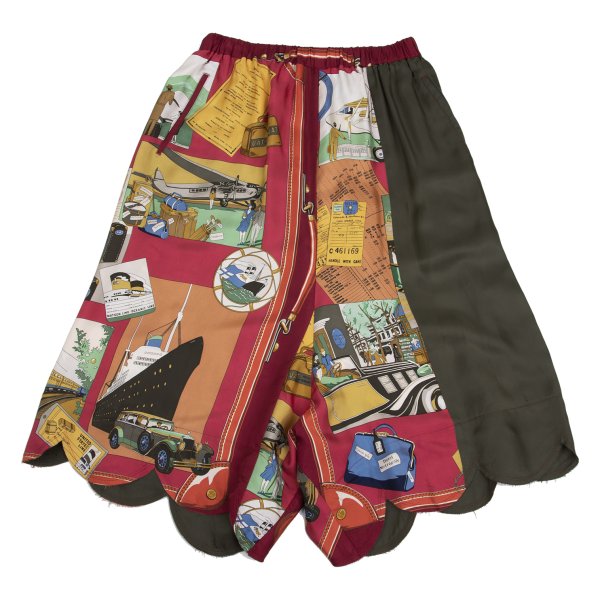 COMME des GARCONS Silk Travel Print Pants Multi Size M