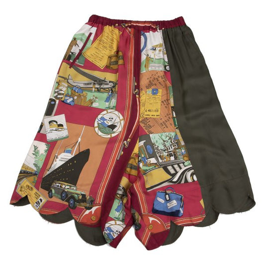 COMME des GARCONS Silk Travel Print Pants Multi Size M