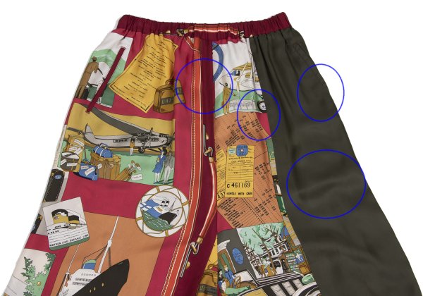 COMME des GARCONS Silk Travel Print Pants Multi Size M