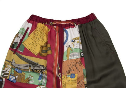 COMME des GARCONS Silk Travel Print Pants Multi Size M