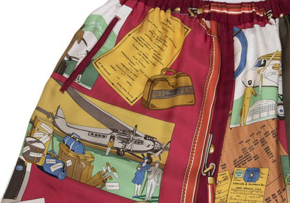 COMME des GARCONS Silk Travel Print Pants Multi Size M