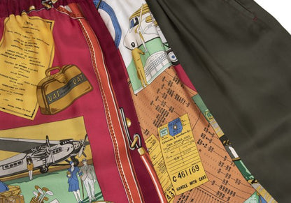 COMME des GARCONS Silk Travel Print Pants Multi Size M