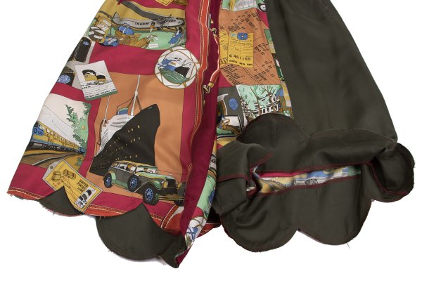 COMME des GARCONS Silk Travel Print Pants Multi Size M