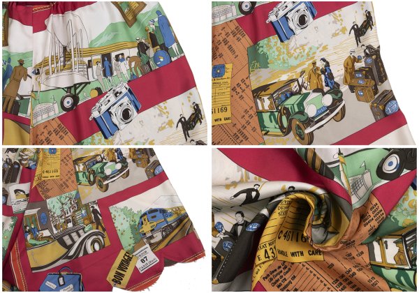 COMME des GARCONS Silk Travel Print Pants Multi Size M