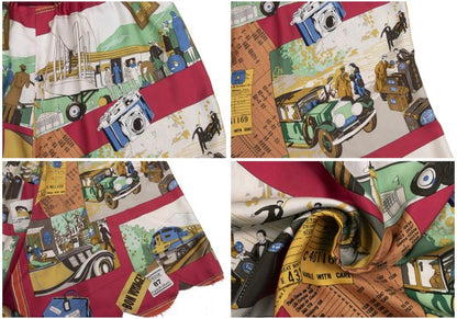 COMME des GARCONS Silk Travel Print Pants Multi Size M