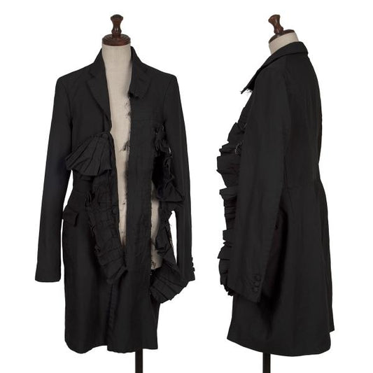 COMME des GARCONS Poly Frill Raw Edge Jacket Black Size S