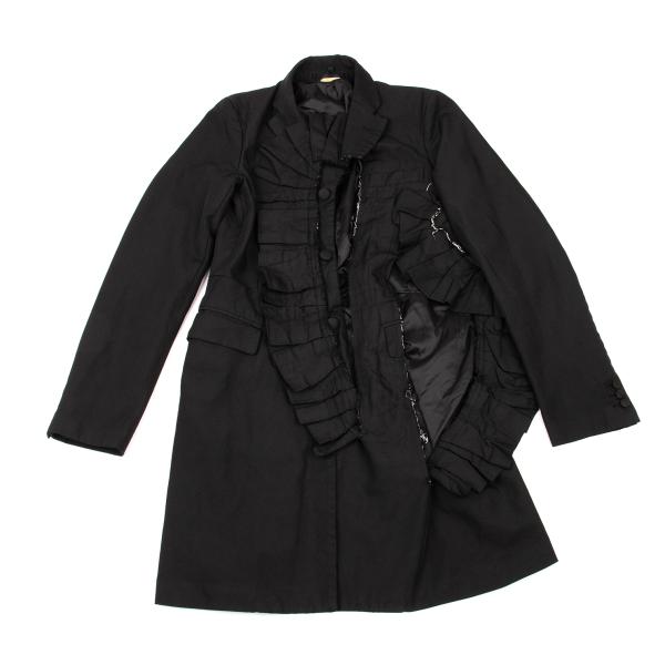 COMME des GARCONS Poly Frill Raw Edge Jacket Black Size S