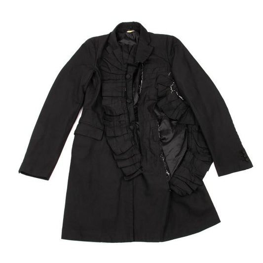 COMME des GARCONS Poly Frill Raw Edge Jacket Black Size S