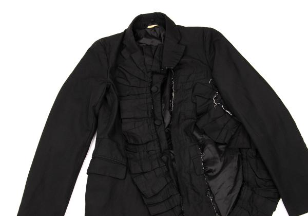 COMME des GARCONS Poly Frill Raw Edge Jacket Black Size S