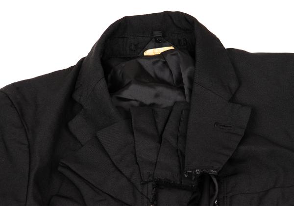 COMME des GARCONS Poly Frill Raw Edge Jacket Black Size S