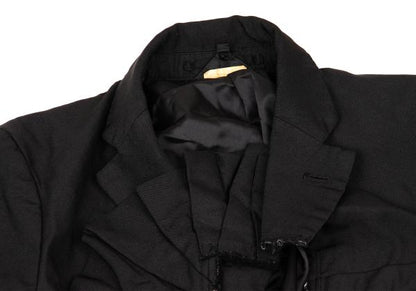 COMME des GARCONS Poly Frill Raw Edge Jacket Black Size S