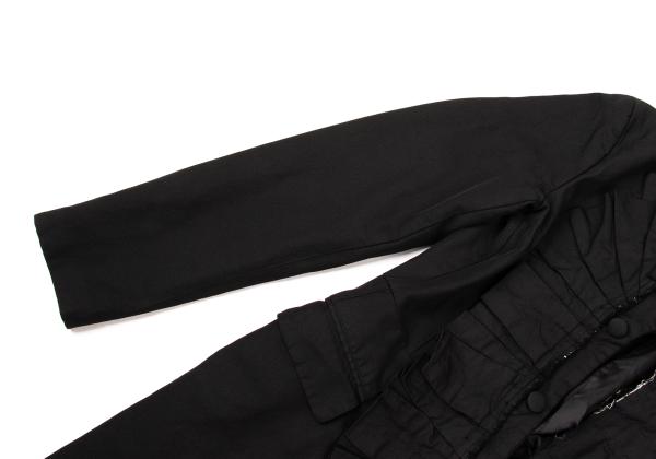 COMME des GARCONS Poly Frill Raw Edge Jacket Black Size S